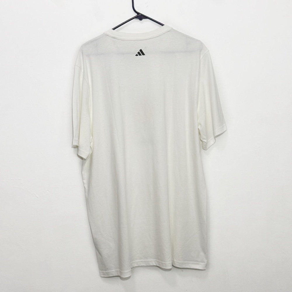 NWT Adidas Men’s Lil Stripe Basketball Game Play Cotton T-Shirt, White size XL - Picture 3 of 6